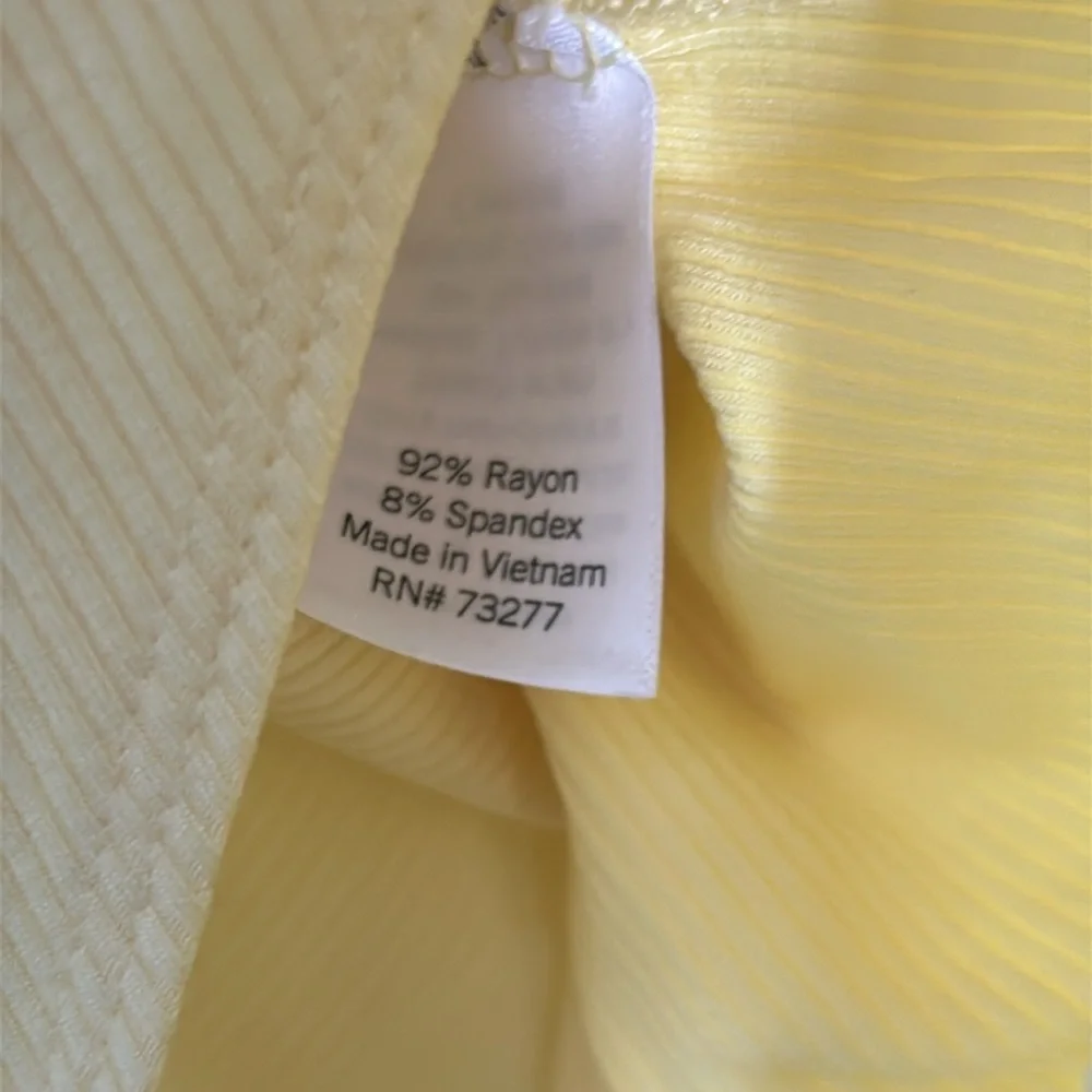NWT LC Lauren Conrad finch yellow puff sleeve tie front bodysuit size XL - Picture 7 of 7